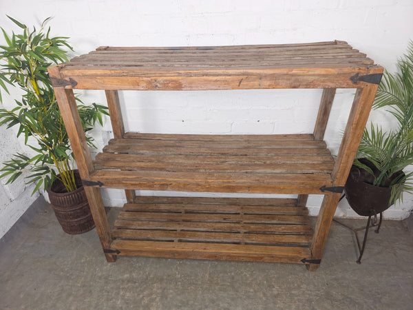 Vintage Rustic Solid Wooden Bakers Cobblers Racking Shelving Shoe Rack Bookcase
