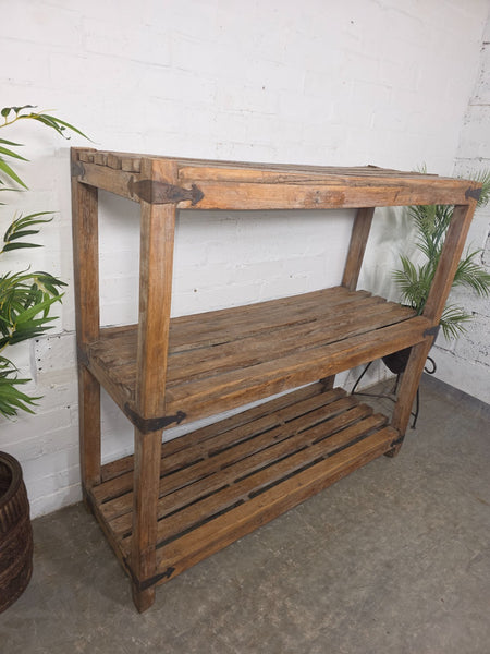 Vintage Rustic Solid Wooden Bakers Cobblers Racking Shelving Shoe Rack Bookcase