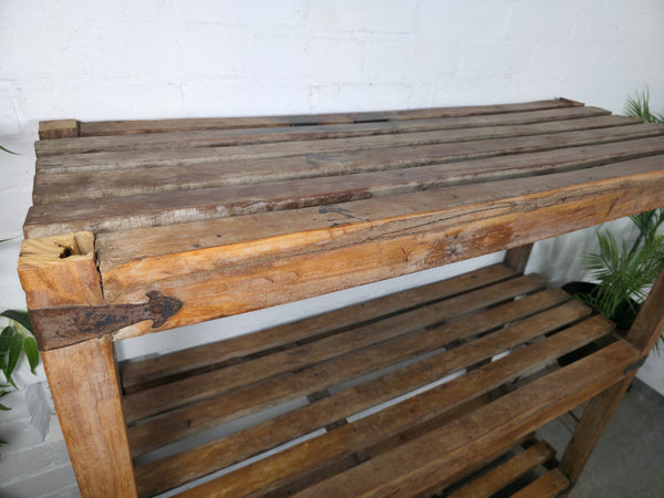 Vintage Rustic Solid Wooden Bakers Cobblers Racking Shelving Shoe Rack Bookcase