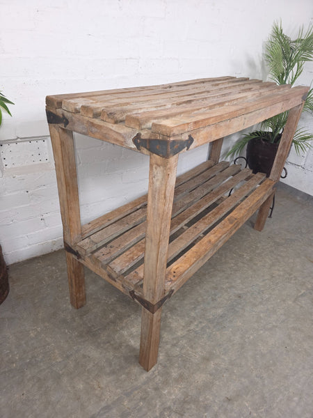 Vintage Rustic Solid Wooden Bakers Cobblers Racking Shelving Shoe Rack Bookcase