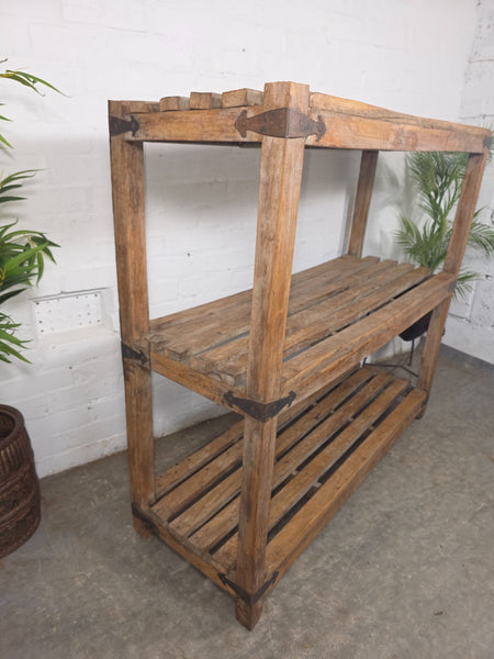 Vintage Rustic Solid Wooden Bakers Cobblers Racking Shelving Shoe Rack Bookcase
