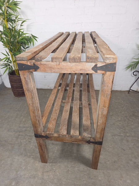 Vintage Rustic Solid Wooden Bakers Cobblers Racking Shelving Shoe Rack Bookcase