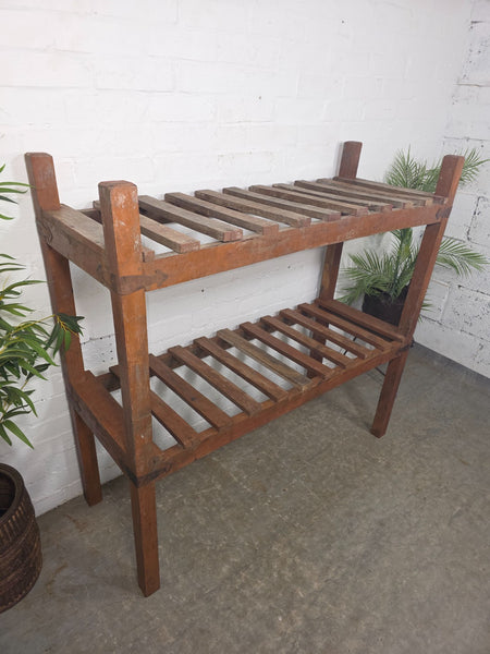 Vintage Rustic Solid Wooden Bakers Cobblers Racking Shelving Shoe Rack Bookcase