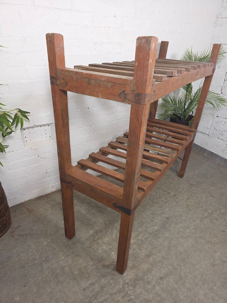 Vintage Rustic Solid Wooden Bakers Cobblers Racking Shelving Shoe Rack Bookcase