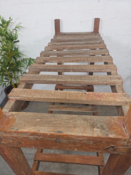 Vintage Rustic Solid Wooden Bakers Cobblers Racking Shelving Shoe Rack Bookcase