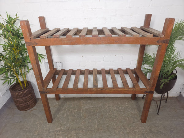Vintage Rustic Solid Wooden Bakers Cobblers Racking Shelving Shoe Rack Bookcase