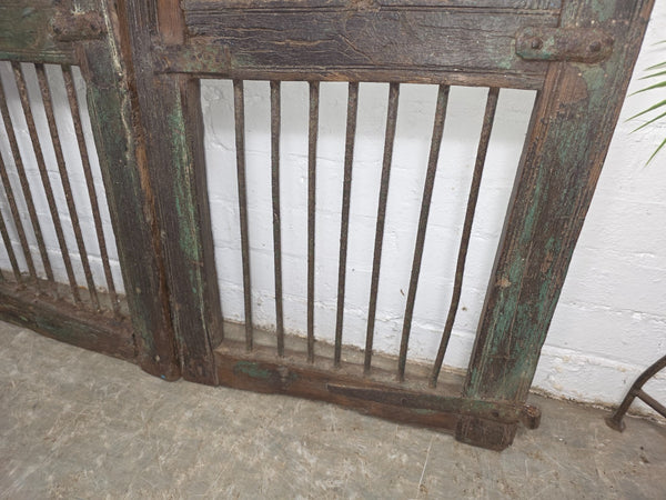 Old Pair Vintage Reclaimed Indian Wooden Iron Saloon Doors Shutters Garden Gates