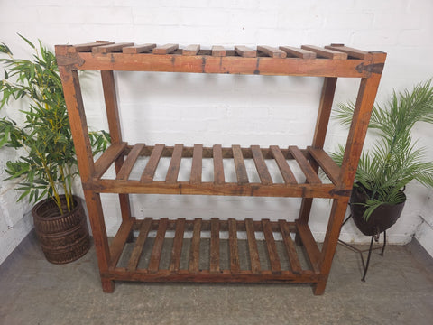 Vintage Rustic Solid Wooden Bakers Cobblers Racking Shelving Shoe Rack Bookcase