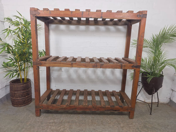 Vintage Rustic Solid Wooden Bakers Cobblers Racking Shelving Shoe Rack Bookcase
