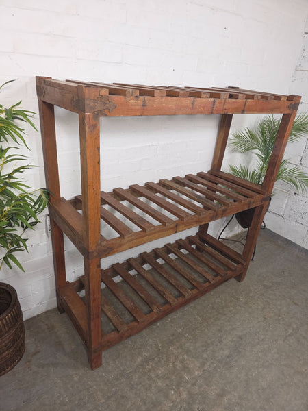 Vintage Rustic Solid Wooden Bakers Cobblers Racking Shelving Shoe Rack Bookcase