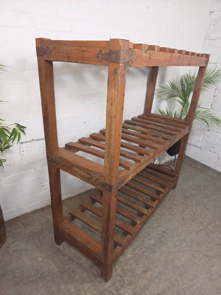 Vintage Rustic Solid Wooden Bakers Cobblers Racking Shelving Shoe Rack Bookcase