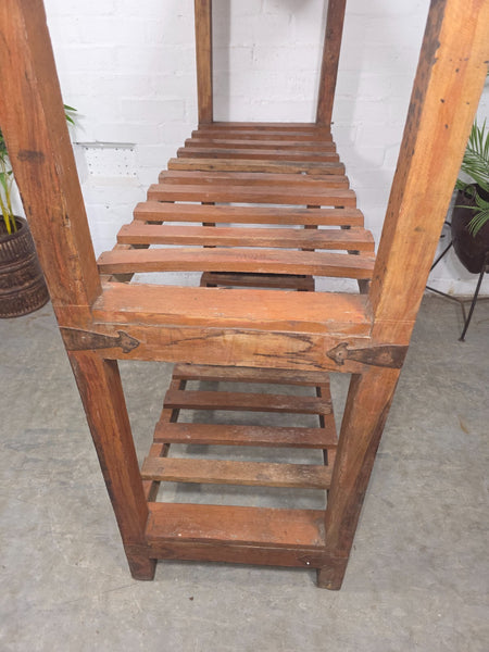 Vintage Rustic Solid Wooden Bakers Cobblers Racking Shelving Shoe Rack Bookcase