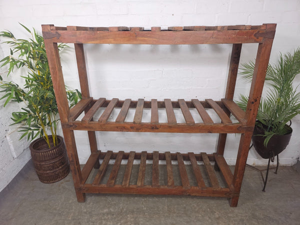 Vintage Rustic Solid Wooden Bakers Cobblers Racking Shelving Shoe Rack Bookcase