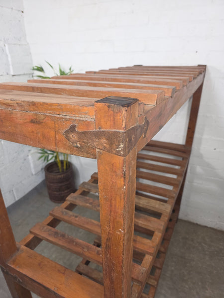 Vintage Rustic Solid Wooden Bakers Cobblers Racking Shelving Shoe Rack Bookcase