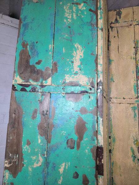 Vintage Reclaimed Indian Hardwood Wooden Bi Folding Room Divider Screen Shutters