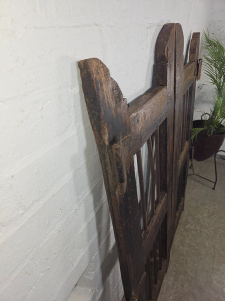 Old Pair Vintage Reclaimed Indian Wooden Iron Saloon Doors Shutters Garden Gates
