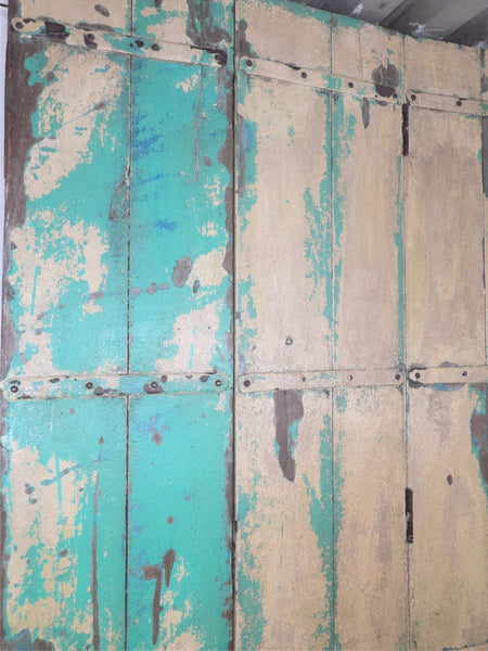 Vintage Reclaimed Indian Hardwood Wooden Bi Folding Room Divider Screen Shutters