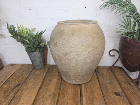 Rustic Wabi Sabi Antique Hand Thrown Indian Clay Terracotta Java Pot
