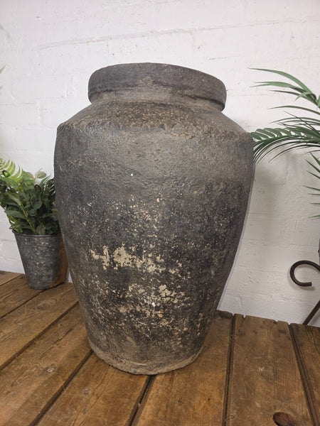 Rustic Wabi Sabi Antique Hand Thrown Indian Clay Terracotta Java Pot