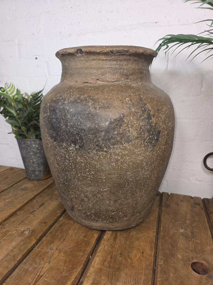 Java Pot Rustic Wabi Sabi Antique Hand Thrown Indian Clay Terracotta Java Pot ...