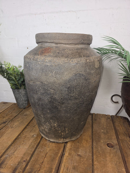 Rustic Wabi Sabi Antique Hand Thrown Indian Clay Terracotta Java Pot