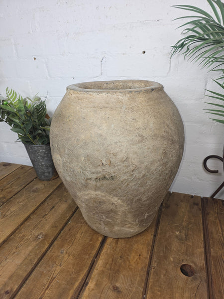 Rustic Wabi Sabi Antique Hand Thrown Indian Clay Terracotta Java Pot