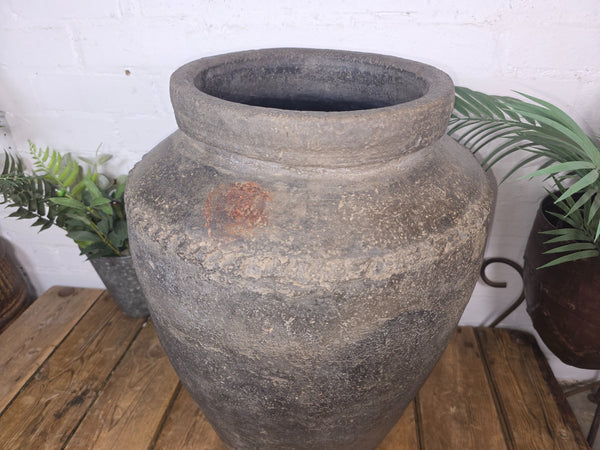 Rustic Wabi Sabi Antique Hand Thrown Indian Clay Terracotta Java Pot