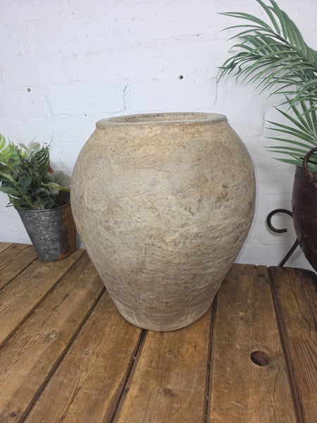 Rustic Wabi Sabi Antique Hand Thrown Indian Clay Terracotta Java Pot