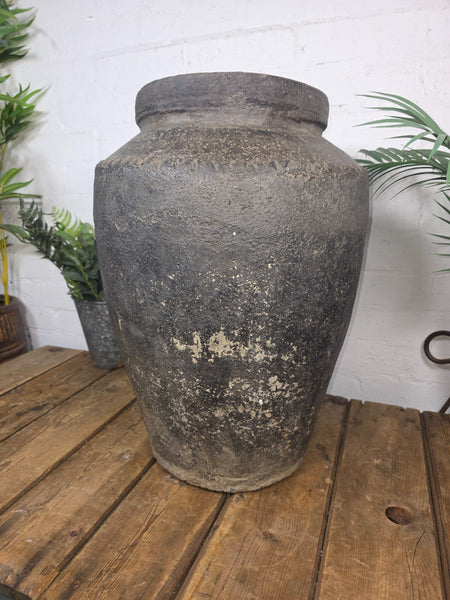 Rustic Wabi Sabi Antique Hand Thrown Indian Clay Terracotta Java Pot