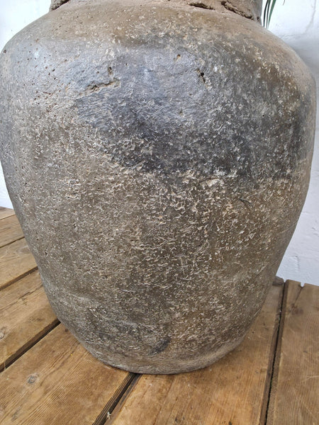 Rustic Wabi Sabi Antique Hand Thrown Indian Clay Terracotta Java Pot