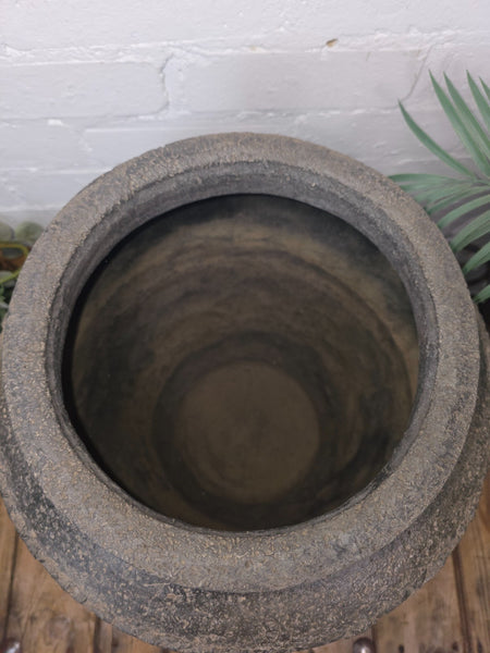 Rustic Wabi Sabi Antique Hand Thrown Indian Clay Terracotta Java Pot