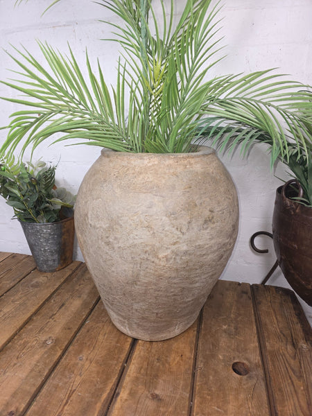 Rustic Wabi Sabi Antique Hand Thrown Indian Clay Terracotta Java Pot