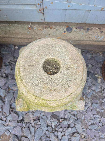 Antique Hand Carved Solid Stone Pillar Base Column Plinth Plant Stand