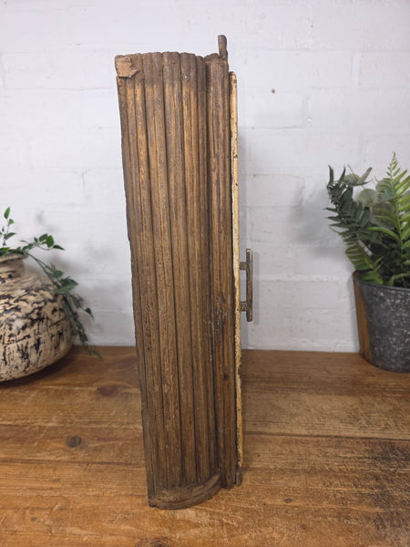 Vintage Indian Colonial Wooden Glazed Shop Display Bathroom Kitchen Wall Cabinet