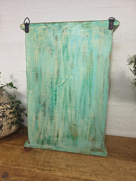 Vintage Indian Colonial Wooden Glazed Shop Display Bathroom Kitchen Wall Cabinet