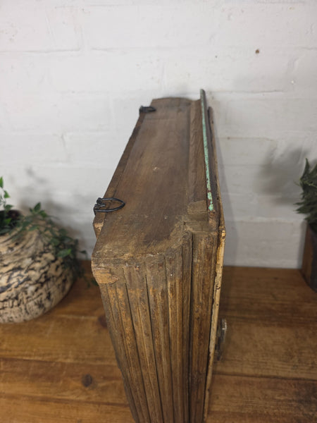Vintage Indian Colonial Wooden Glazed Shop Display Bathroom Kitchen Wall Cabinet