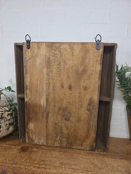 Vintage Indian Colonial Wooden Glazed Shop Display Bathroom Kitchen Wall Cabinet