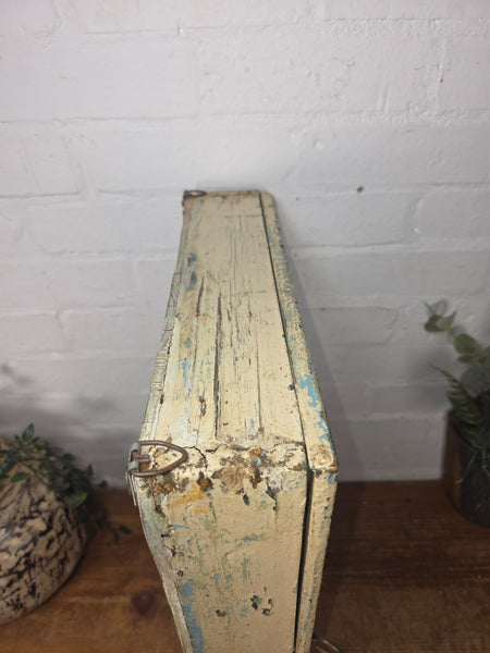 Vintage Indian Colonial Wooden Glazed Shop Display Bathroom Kitchen Wall Cabinet