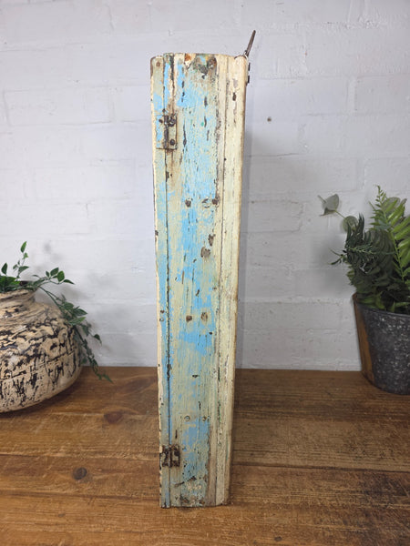 Vintage Indian Colonial Wooden Glazed Shop Display Bathroom Kitchen Wall Cabinet