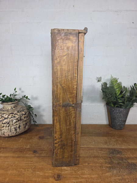 Vintage Indian Colonial Wooden Glazed Shop Display Bathroom Kitchen Wall Cabinet