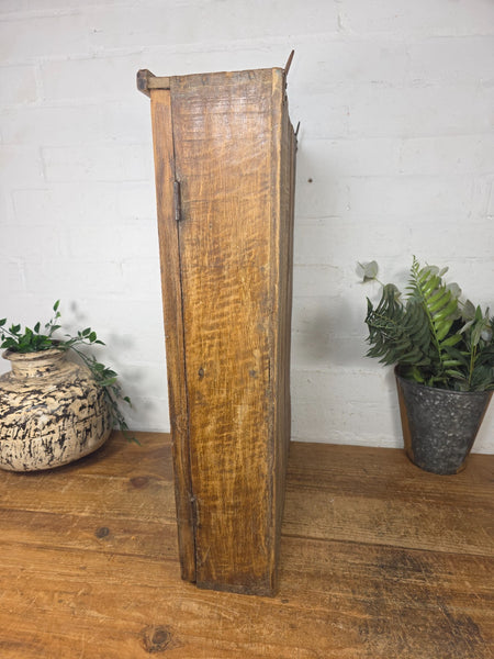 Vintage Indian Colonial Wooden Glazed Shop Display Bathroom Kitchen Wall Cabinet