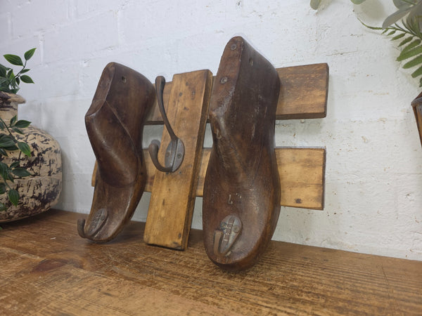 Reclaimed Rustic Hand Made Cobblers Shoe Last Coat Hooks
