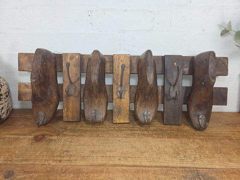 Reclaimed Rustic Hand Made Cobblers Shoe Last Coat Hooks