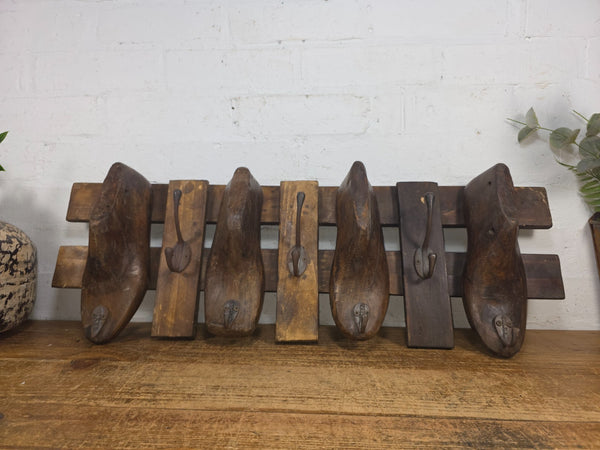 Reclaimed Rustic Hand Made Cobblers Shoe Last Coat Hooks