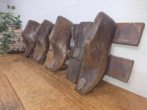 Reclaimed Rustic Hand Made Cobblers Shoe Last Coat Hooks