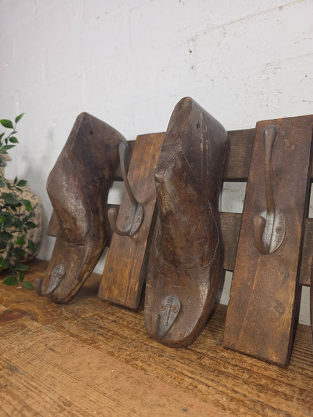 Reclaimed Rustic Hand Made Cobblers Shoe Last Coat Hooks