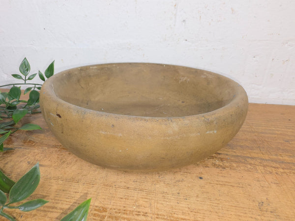 Rustic Wabi Sabi Antique Hand Carved Solid Stone Bowl Dish
