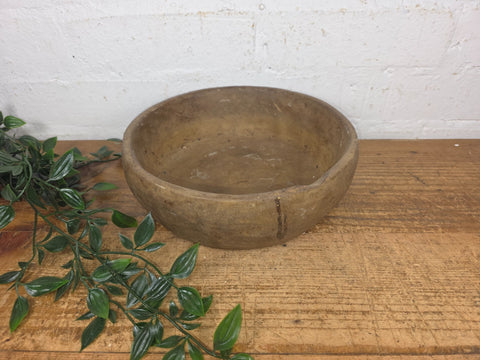 Rustic Wabi Sabi Antique Hand Carved Solid Stone Bowl Dish