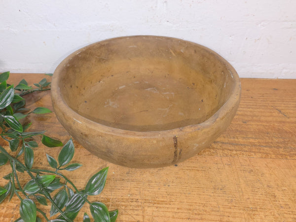 Rustic Wabi Sabi Antique Hand Carved Solid Stone Bowl Dish