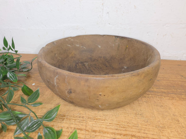 Rustic Wabi Sabi Antique Hand Carved Solid Stone Bowl Dish